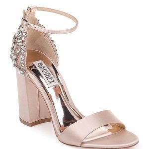Badgley Mischka Ainsley Ankle Strap Satin Jewel Crystal Wedding Sandals
